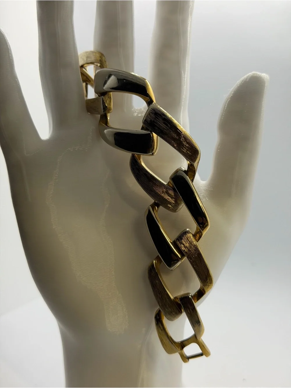 Napier Gold and Black Chunky Link Bracelet